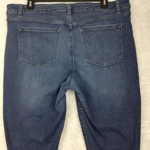 Lane Bryant Womens‎ Jeans Skinny Blue Dark Wash Distressed Whiskering Plus 20 - Picture 9 of 15
